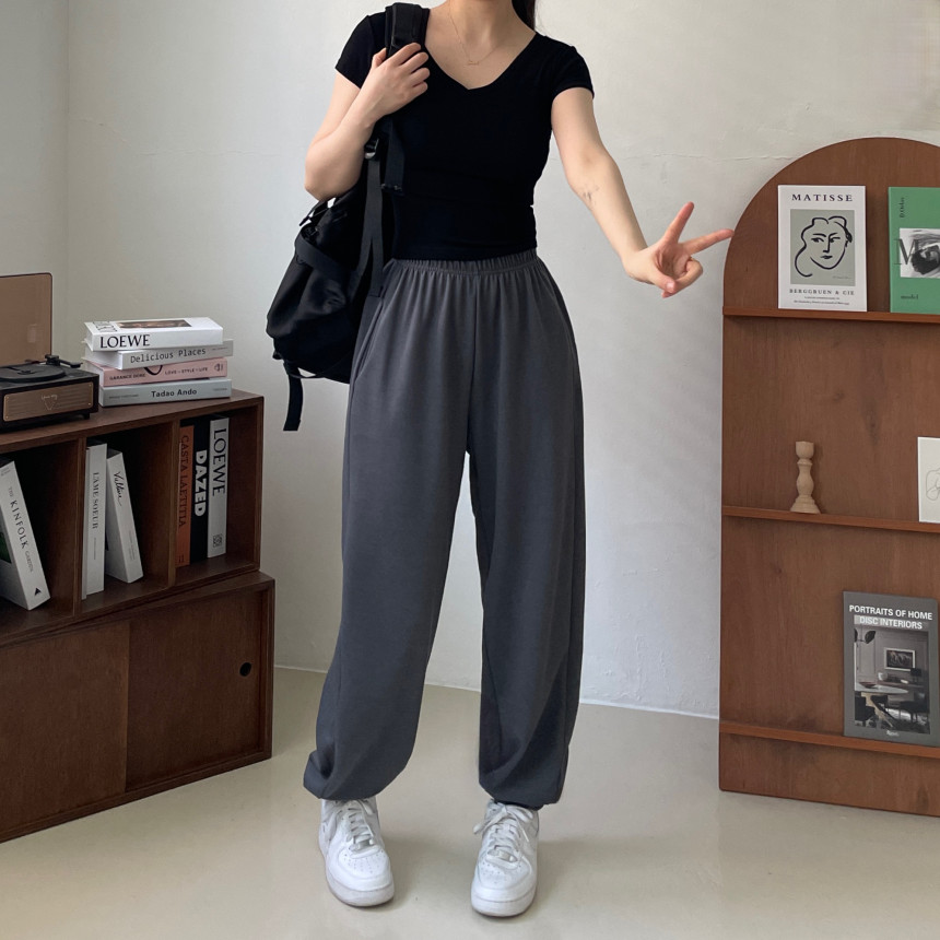 [인생핏!/국내생산] 루즈핏 특양면 조거 조커 무지 러닝복 오버핏 밴딩 하이웨스트 츄리닝 트레이닝 팬츠 상세 이미지 107