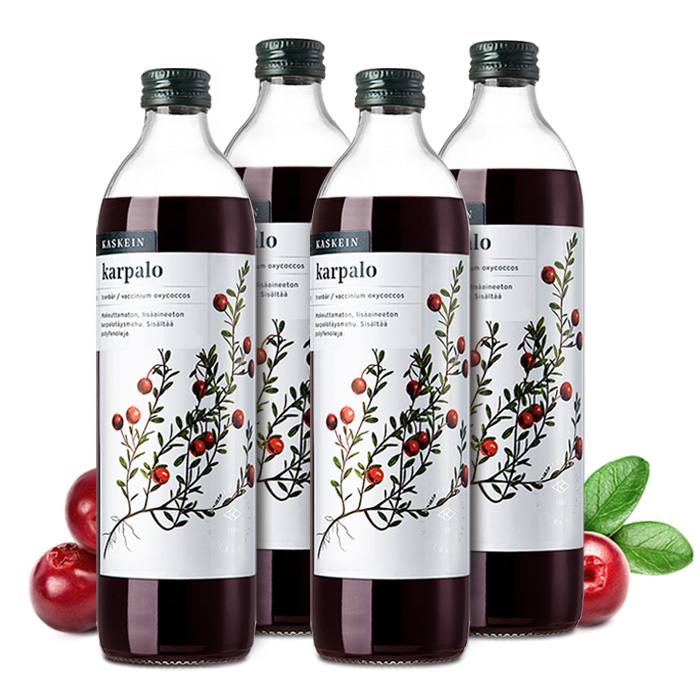 핀란디아 핀란드산 카스케인 크랜베리 원액 주스 500ml 4병 - 메인 이미지