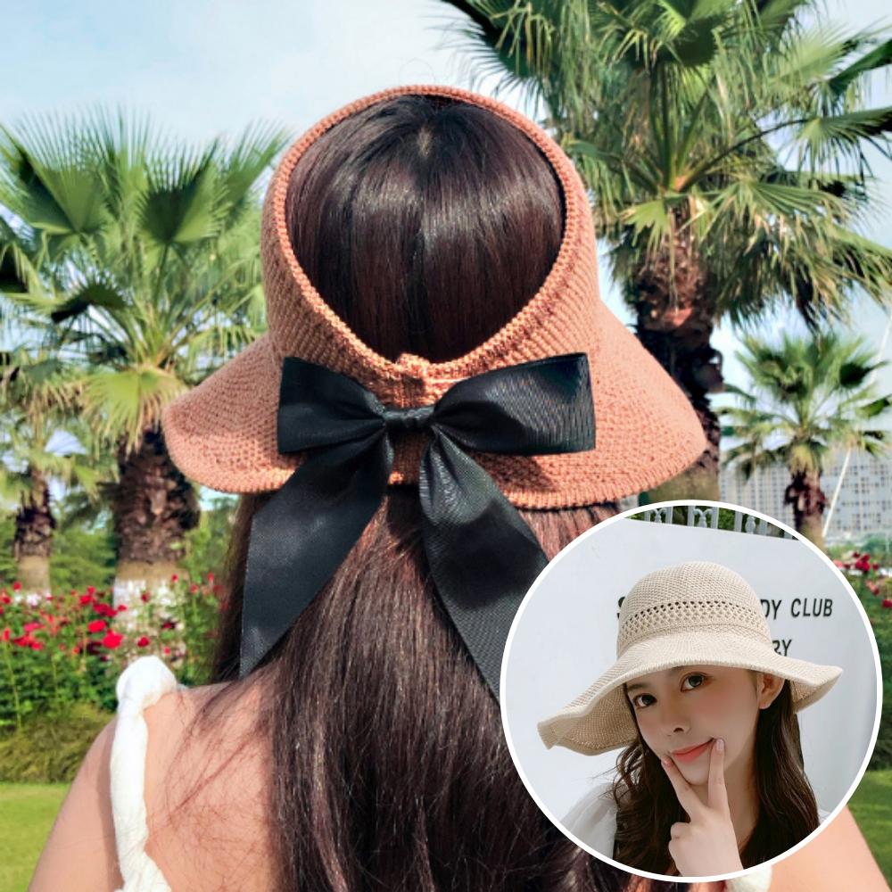 가운데 정수리 뚫린 모자 위 구멍 뚫린 여성 모자