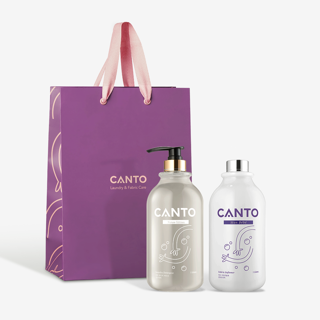 [선물세트] 칸토 섬유유연제 세제 1L+1L (기프트백 증정) 집들이 신혼부부 결혼 출산
