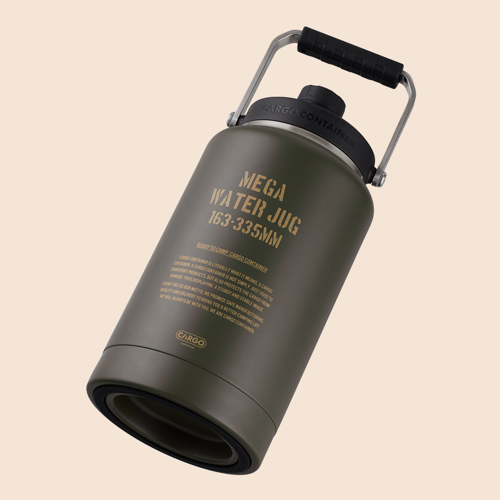 카고컨테이너 캠핑 워터 저그 얼음통 휴대용 텀블러 3.8L, 카키 - 메인 이미지