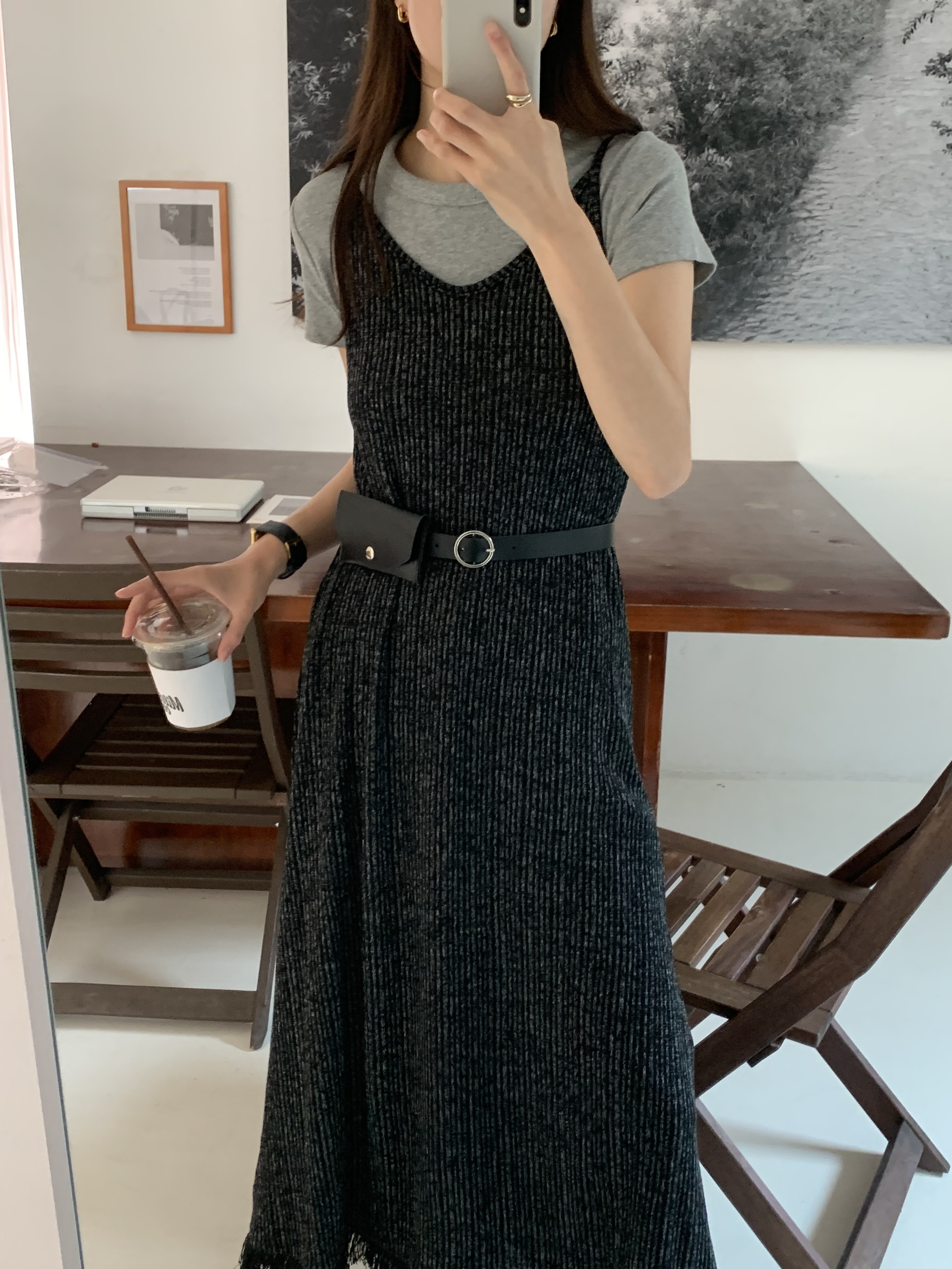 코유 베이직 쫀쫀 라운드넥 데일리 이너 반팔 레이어드 티셔츠 - 상세 이미지 4