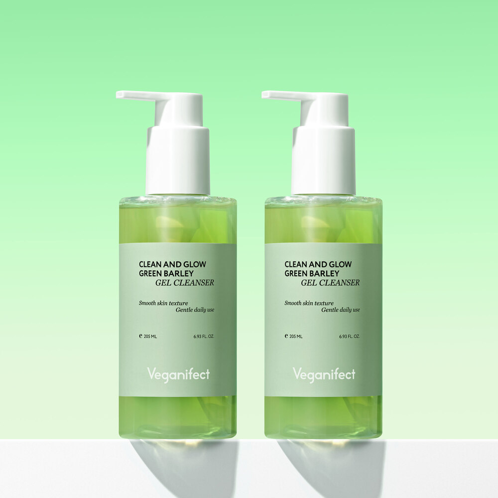 비건이펙트 청보리 젤클렌저 약산성 요철 라하 각질 피지 수분 205ml, 2개