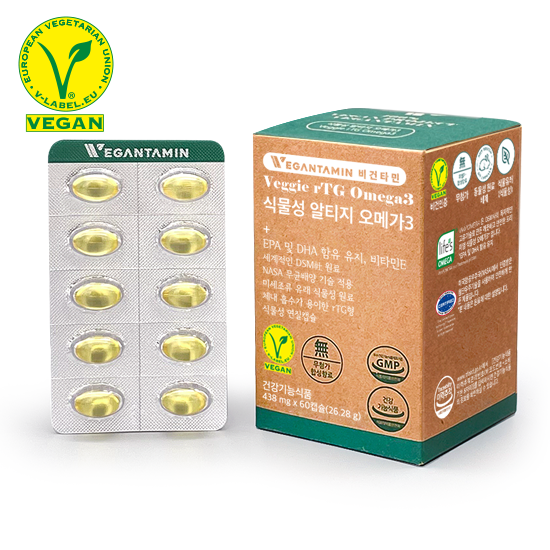 비건타민 식물성 알티지 비건 오메가3 임신준비 임산부 RTG 오메가3 60캡슐, 1개