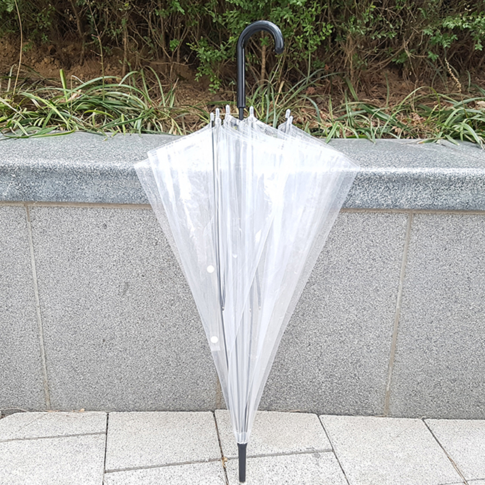 투명 비닐우산 8K 104cm 초경량 가벼운 휴대용 접이식 장우산 편의점 자동 원터치 - 상세 이미지 2