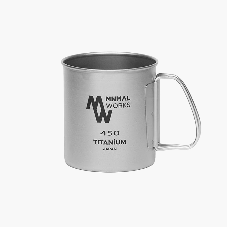 미니멀웍스 티타늄 싱글 머그 경량 캠핑 머그컵 450ml, 티탄