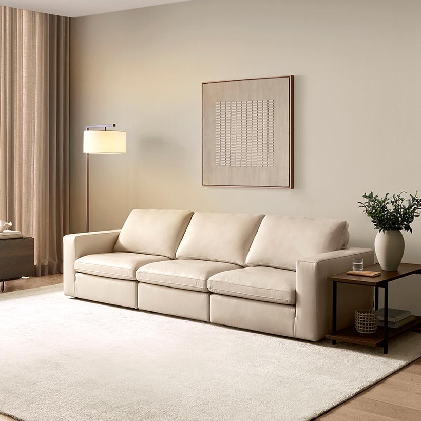 까사미아 캄포레더 쁘띠 스툴미포함, 라이트그레이, 4인용