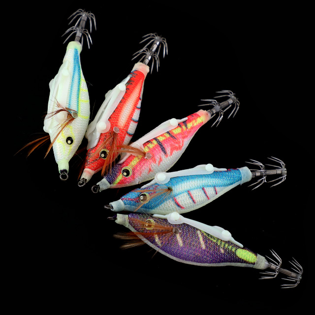 비블랙 축광 밴딩 삼봉 에기 미니 생미끼 고정 UV 추광 야광 한치 루어 레드, 6.5cm - 상세 이미지 2