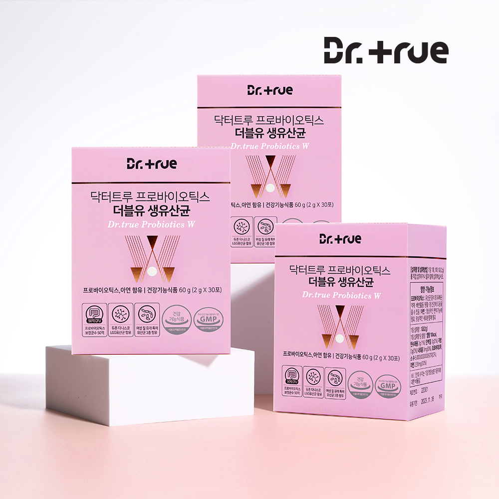 닥터트루 프로바이오틱스 락토바실러스 특허 여성 질 더블유 유산균 30포, 3개 - 상품 이미지