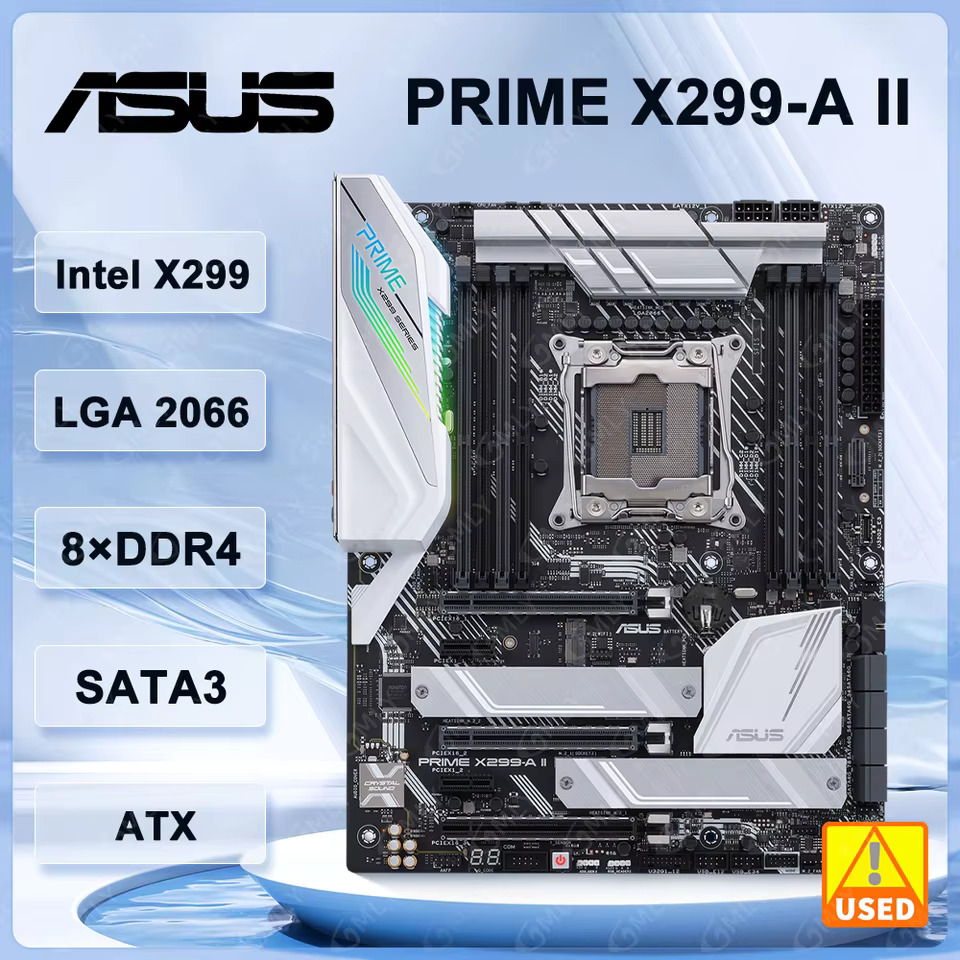 ASUS호환 Prime X299-A II 마더보드 LGA 2066 X299 지지대 코어 I9-10940X I9-9900X I7-9800X i7-7740X CPU M.2 DDR 2