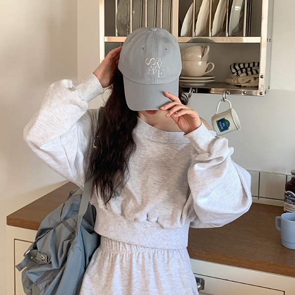 세비지 배색 자수 레터링 볼캡 모자 ac6502