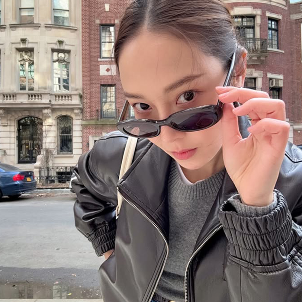 레이벤 선글라스 RB4441D 빈티지 긱시크 검정 오벌 뿔테 남자 여자 선글라스 블랙