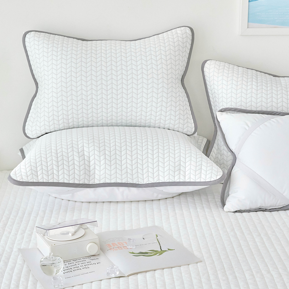 밴딩베개커버 여행용베개커버 누빔 듀라론쿨 냉감-헤링본, 40x60cm