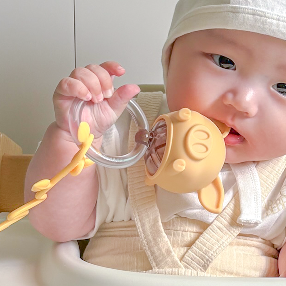 꼬꼬노리 쿠비 딸랑이 치발기 국산 열탕소독 실리콘 오감발달 신생아 장난감 아기 백일 선물