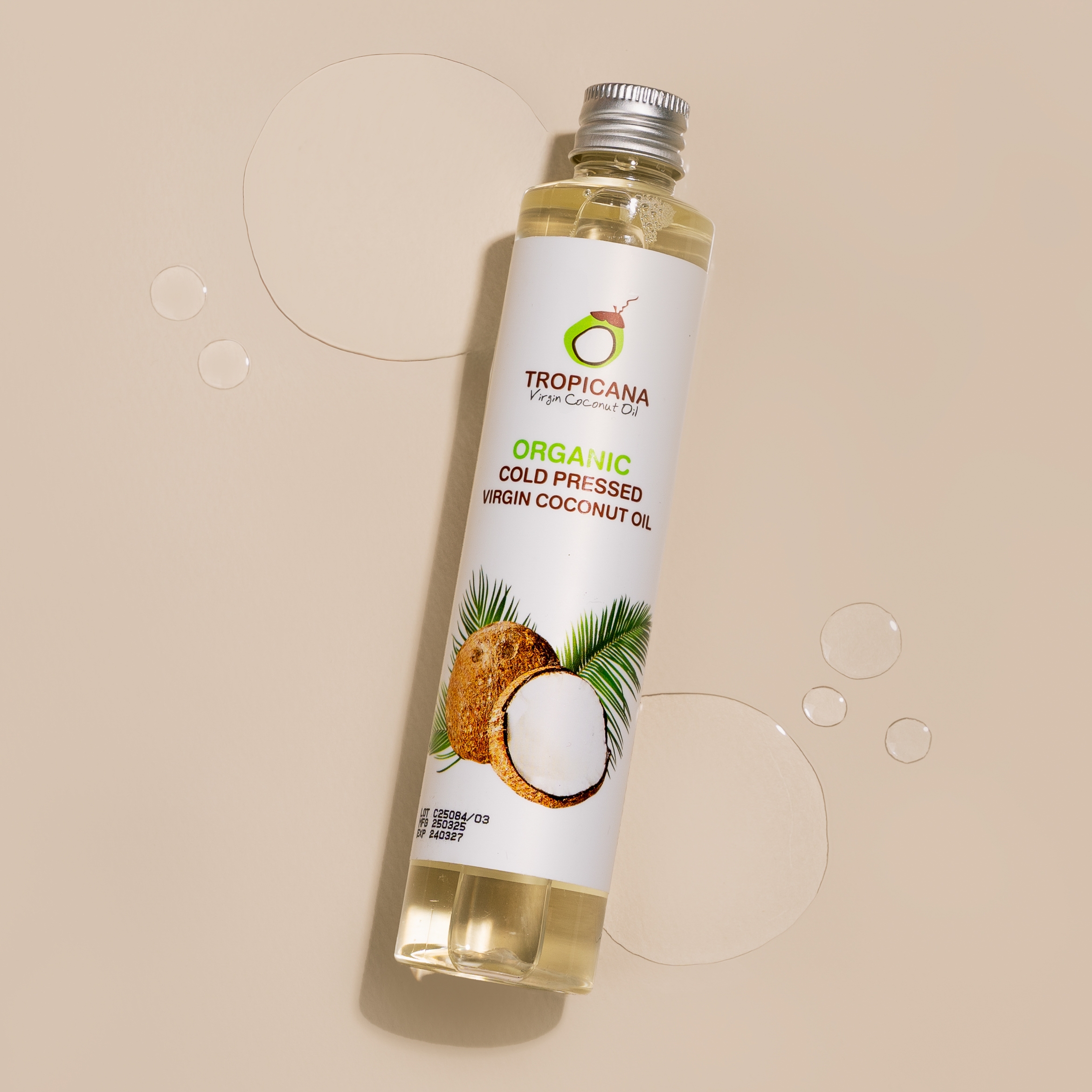 트로피카나 100% 유기농 프리미엄 코코넛 에센스 바르는 천연 페이스 바디오일 100ml 제품 이미지