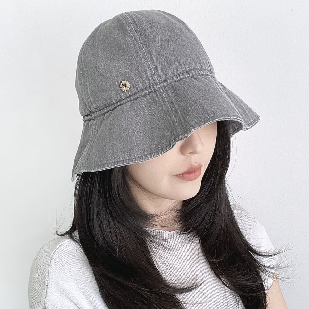 워싱 면 튤립핏 쭈리 여성 버킷햇 여름 자외선차단 보넷 벙거지모자