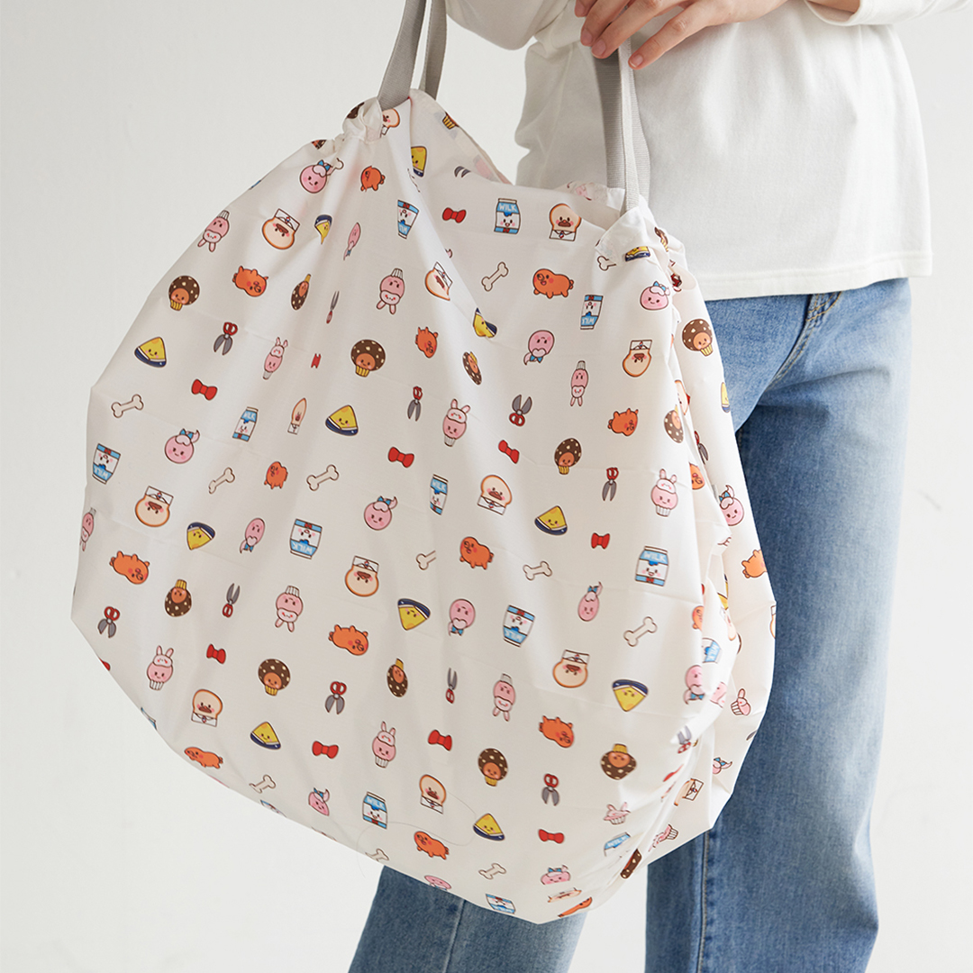 디어커스 브레드 이발소 플리츠 팝콘백 접이식 장바구니