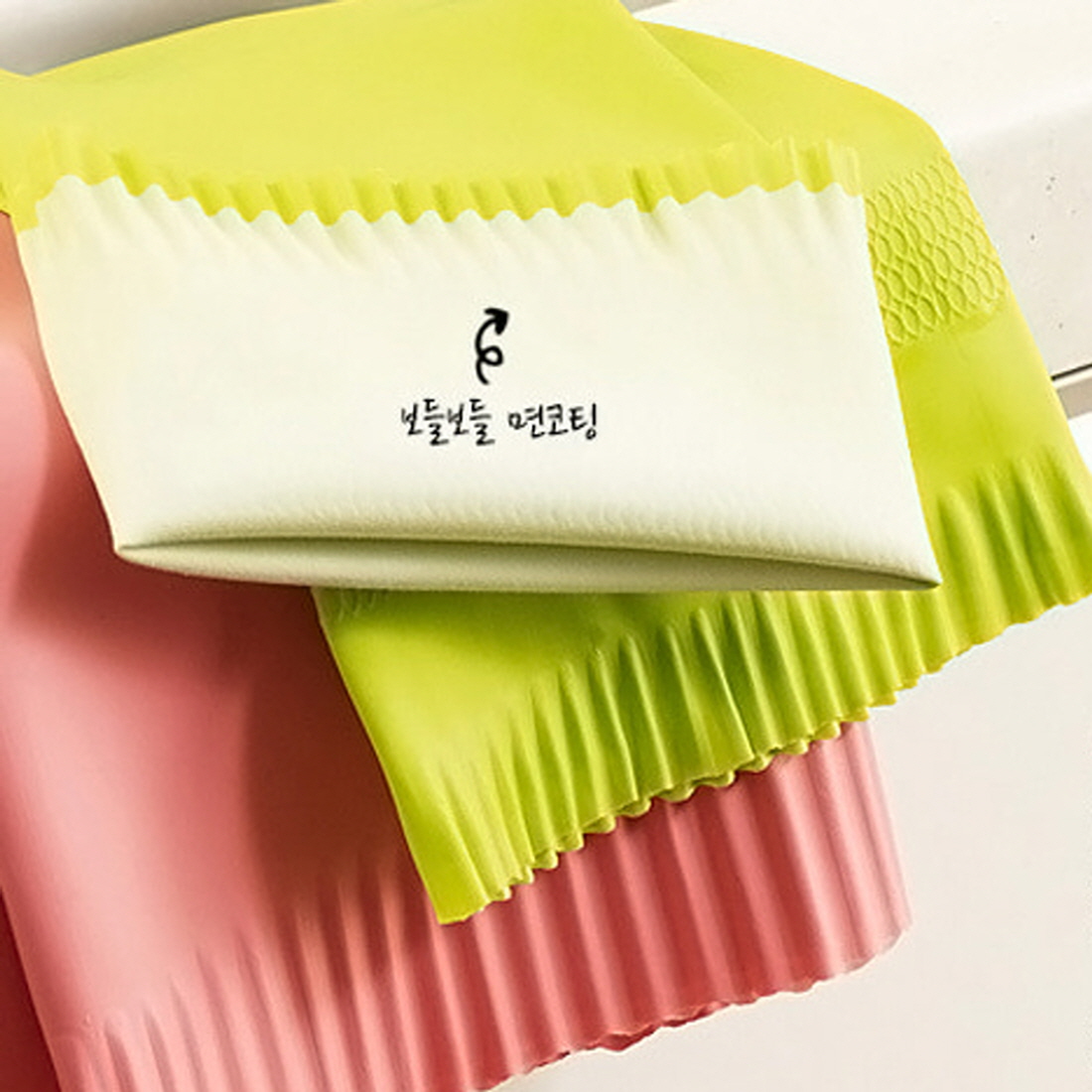 [5개]코멕스 면코팅 고무장갑 소 중 대 설거지 주방용 습진방지 라텍스 장갑 그린 S - 상세 이미지 2