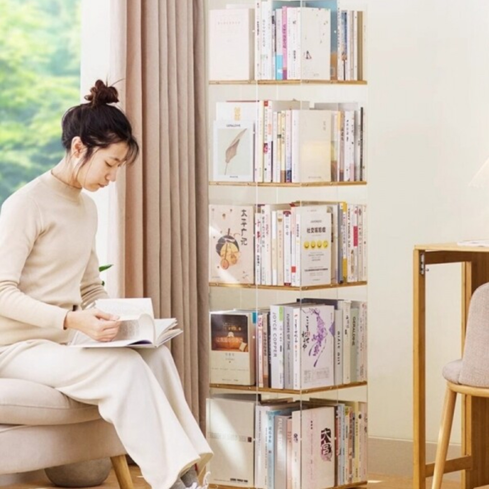 회전형책장 회전책꽂이 폭좁은 슬림 4단 5단 틈새책장 - 상세 이미지 2