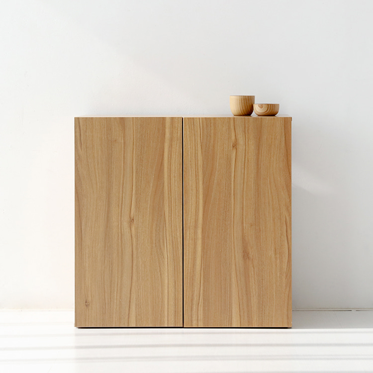 피크 2문 낮은수납장 784 796mmx410mmx784mm, 2단, 라이트브라운1405.3199 - 상세 이미지 2