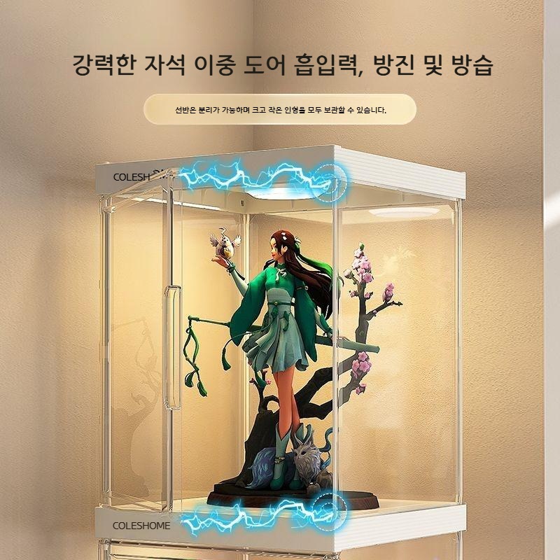 투명 피규어 진열장 아크릴형 전시 케이스 모형 인형 장식장 수납 진열 선반 인테리어 전시용 가구 단일셀 40cm 8단(4단) - 상세 이미지 4