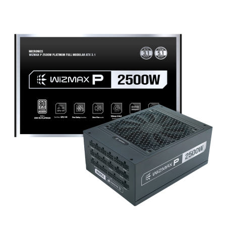 마이크로닉스 마이크로닉스 WIZMAX P-2500W 80PLUS 플래티넘 풀모듈러 ATX 3.1 파워서플라이 블랙