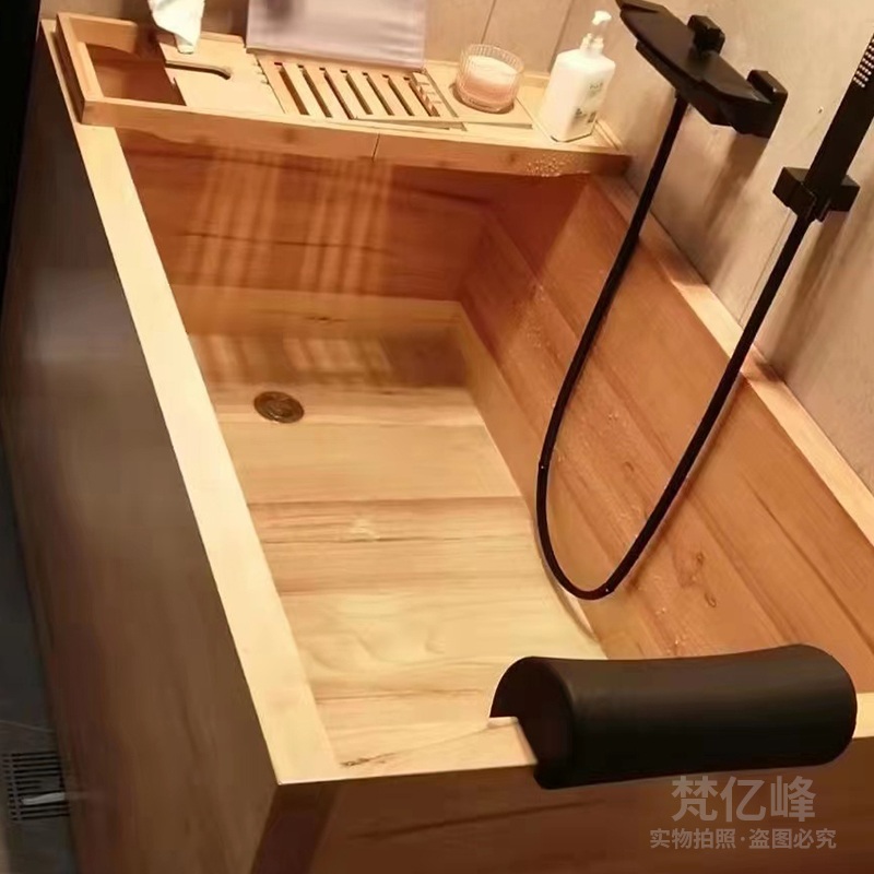 히노끼 욕조 히노키탕 일본 료칸 스파 사우나 나무 반신욕 오크 1100x700x600 - 상세 이미지 3