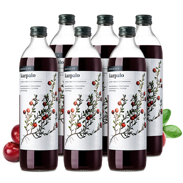 핀란디아 핀란드산 카스케인 크랜베리 원액 주스 500ml 6병 - 메인 이미지
