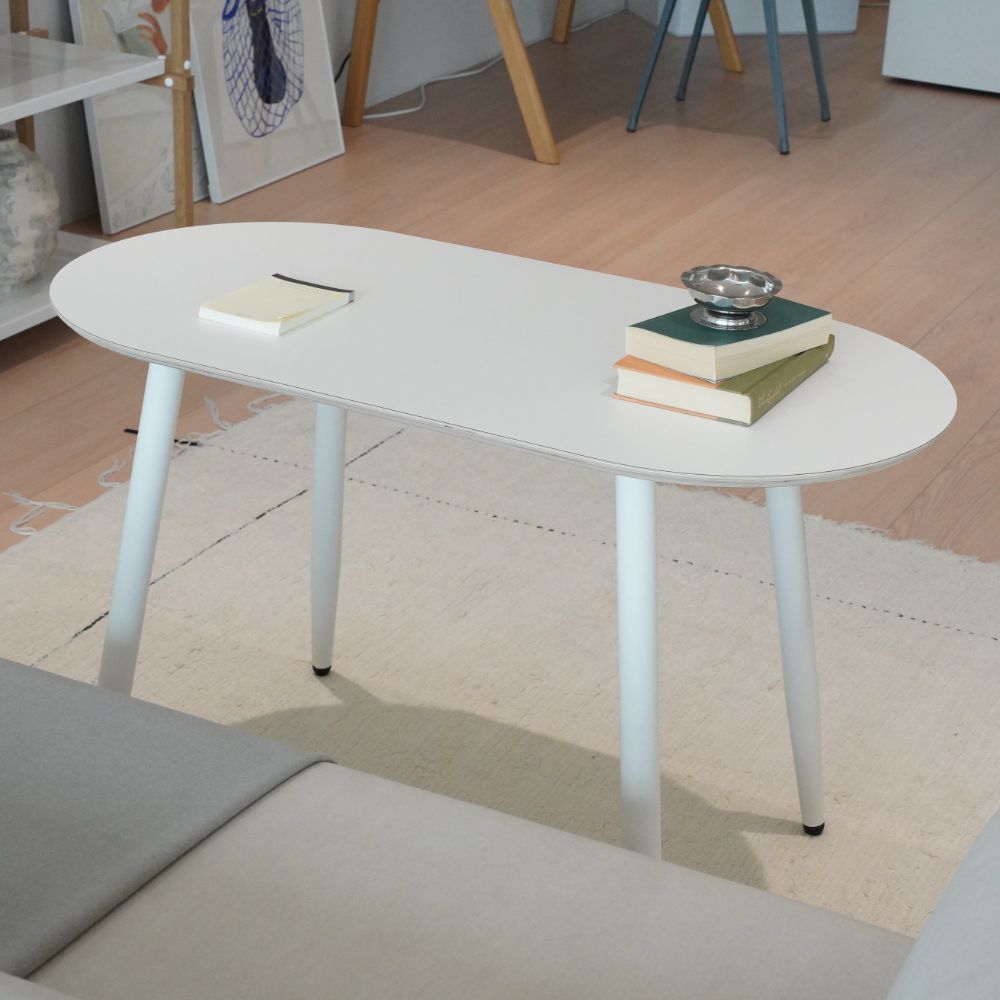 동서가구 브리카 자작나무 HPM 높은 소파테이블 타원형 1000x500 DF926096