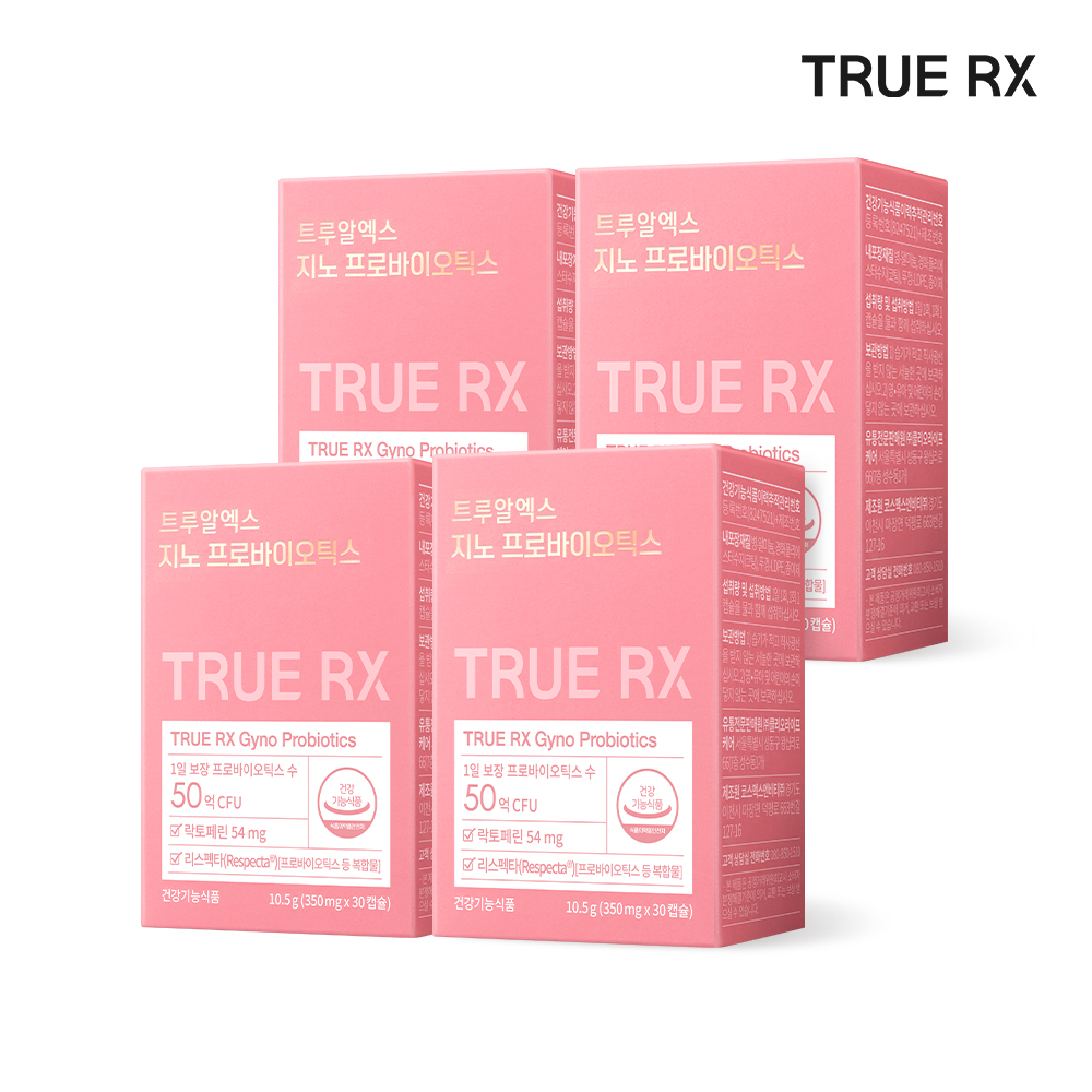 트루알엑스 질 유산균 지노 프로바이오틱스 여성 리스펙타 클리오 30캡슐, 4개 - 메인 이미지