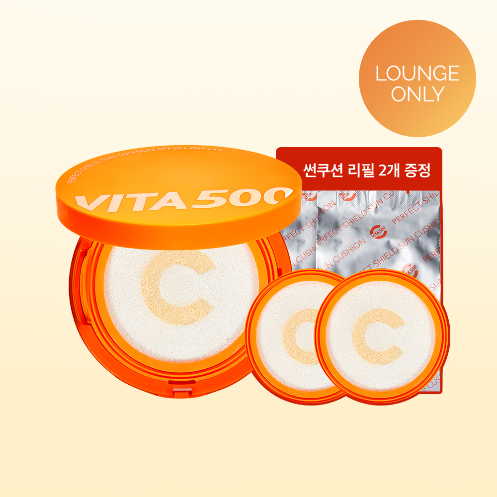 [리필2개증정] 광동 비타500 퍼펙트쉴드 무기자차 쿨링 빅 선쿠션 SPF 50+ 25g, 1개