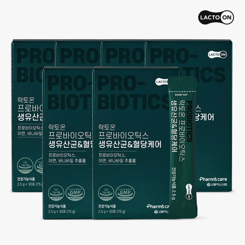 락토온 서울약사신협 프로바이오틱스 생유산균&혈당케어 30포, 6개