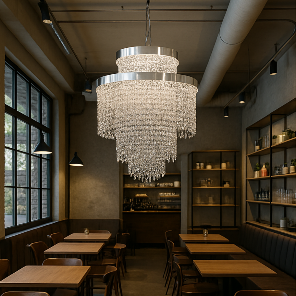 루체노 크리스탈 샹들리에 LED 35W 500 실버 샹제리제 크리스탈 조명 - 상세 이미지 4