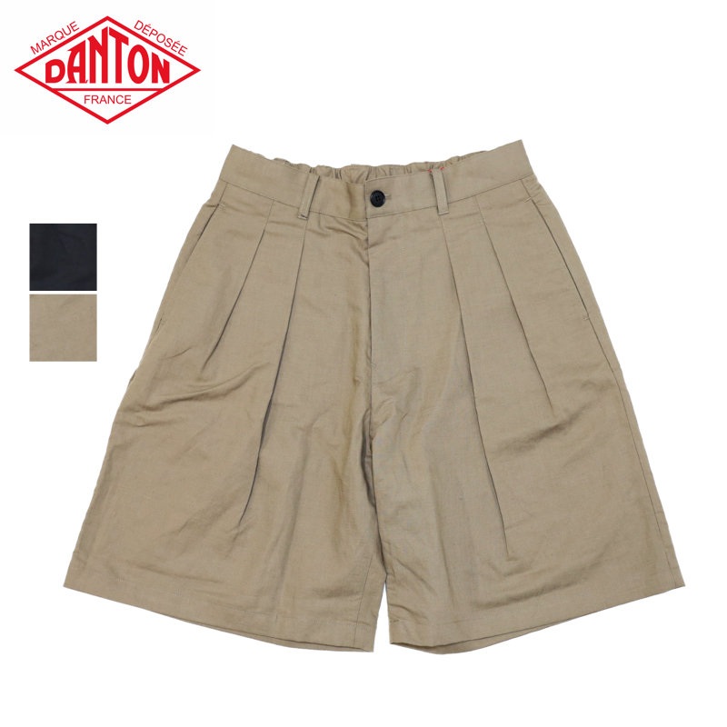 단톤 린넨혼방 투턱 반바지 여성 DT-E0251LRP 블랙 36