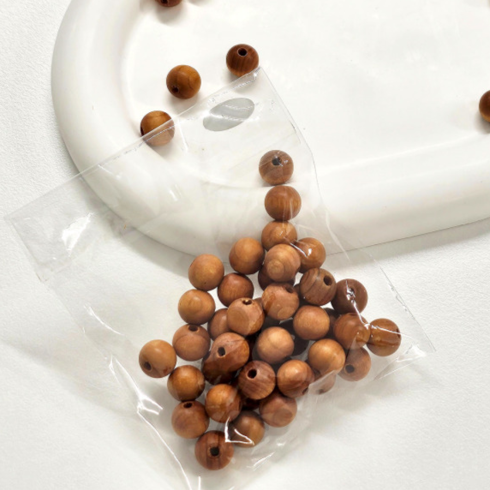 나무 염주알 10mm 50개 염주 팔찌 만들기 재료 부자재 : 고래상상