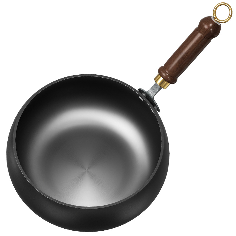 무쇠 웍 24cm 중국산 광면 단독냄비 깊은 원형 무쇠팬 전통 중식 볶음용 웍 궁중팬 - 상세 이미지 5