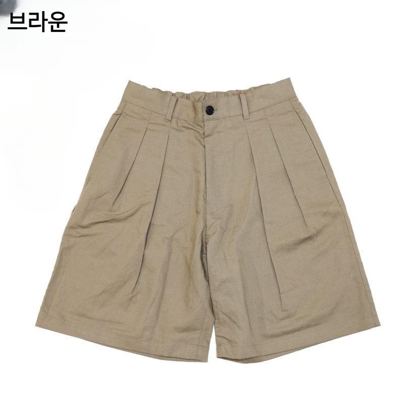 단톤 린넨혼방 투턱 반바지 여성 DT-E0251LRP 블랙 36 - 상세 이미지 4