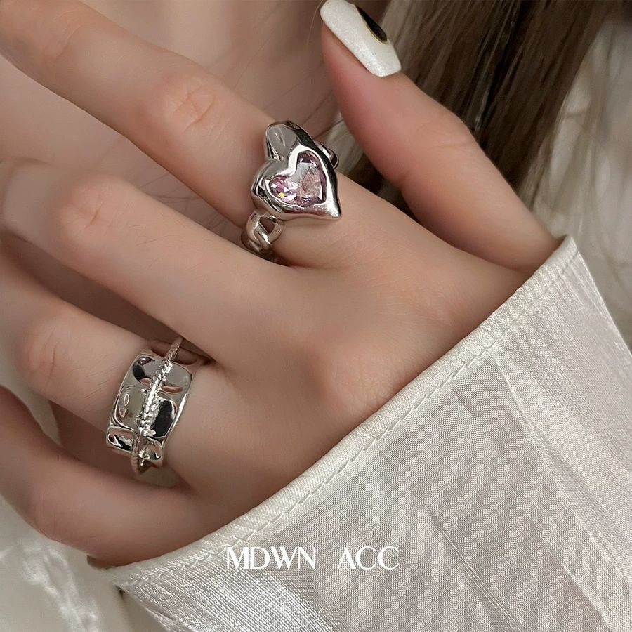 실버 하트 반지 인터로킹 실버반지 포인트 - 상세 이미지 2