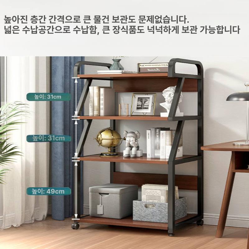 이동식 프린터 스탠드 서랍 프린터스탠드 이동식서랍 책상서랍 서랍장 프린터선반 다용도스탠드 2층-깊이 30cm-다크 월넛검정 - 상세 이미지 3