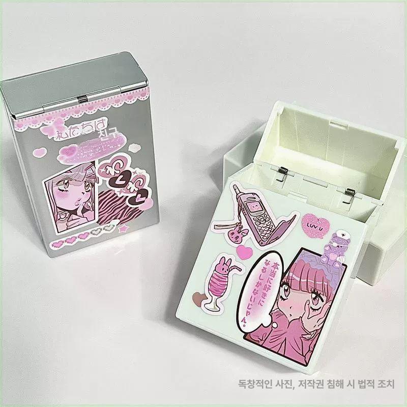 포토카드보관함 2개 세트 보관함 투명정리함 미니 보관통 수납상자 은색+흰색 - 상세 이미지 4