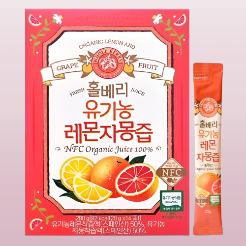 홀베리 유기농 레몬자몽즙 14포X3개 - 상세 이미지 3