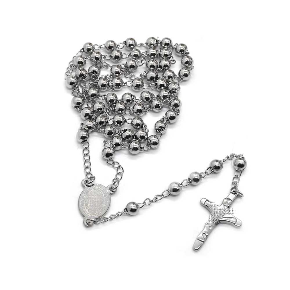 묵주목걸이 목걸이 비즈 천주교 구슬 쥬얼리 십자가 - 상세 이미지 3