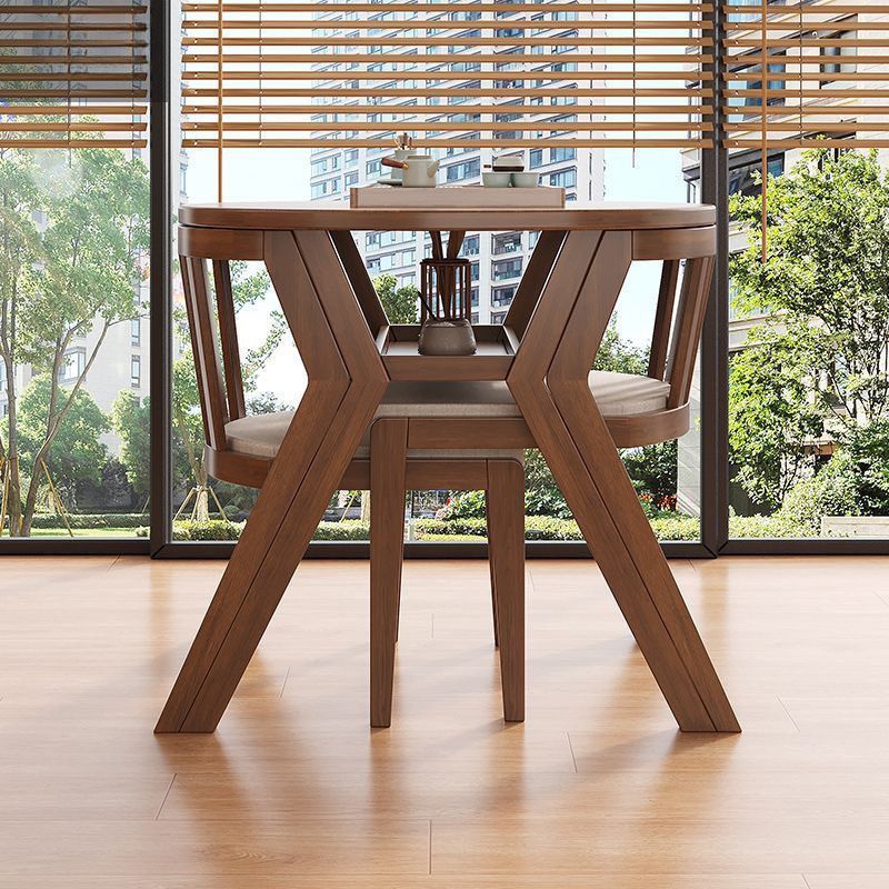 공간절약형 원목 티테이블 세트 오크 테이블세트(쿠션제외)