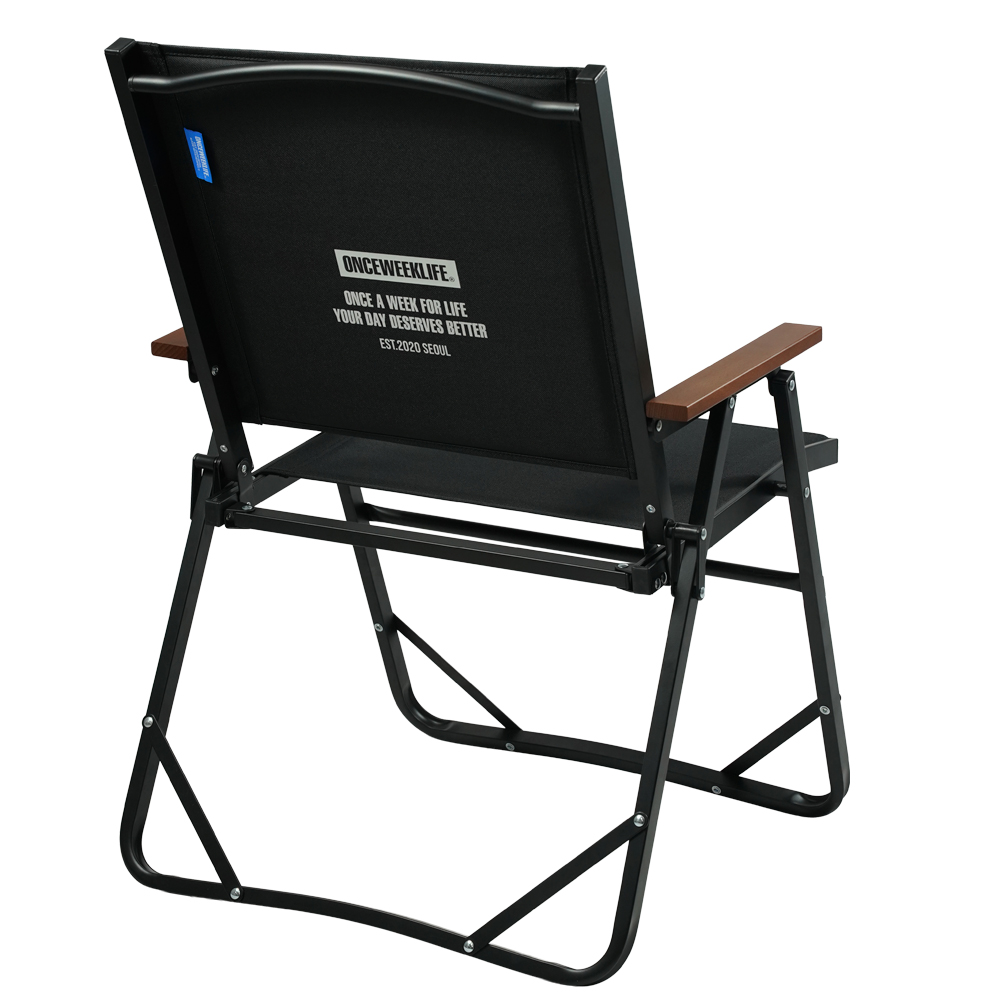 원스위크라이프 컴피 폴딩 체어 1+1 L, 블랙, 1개