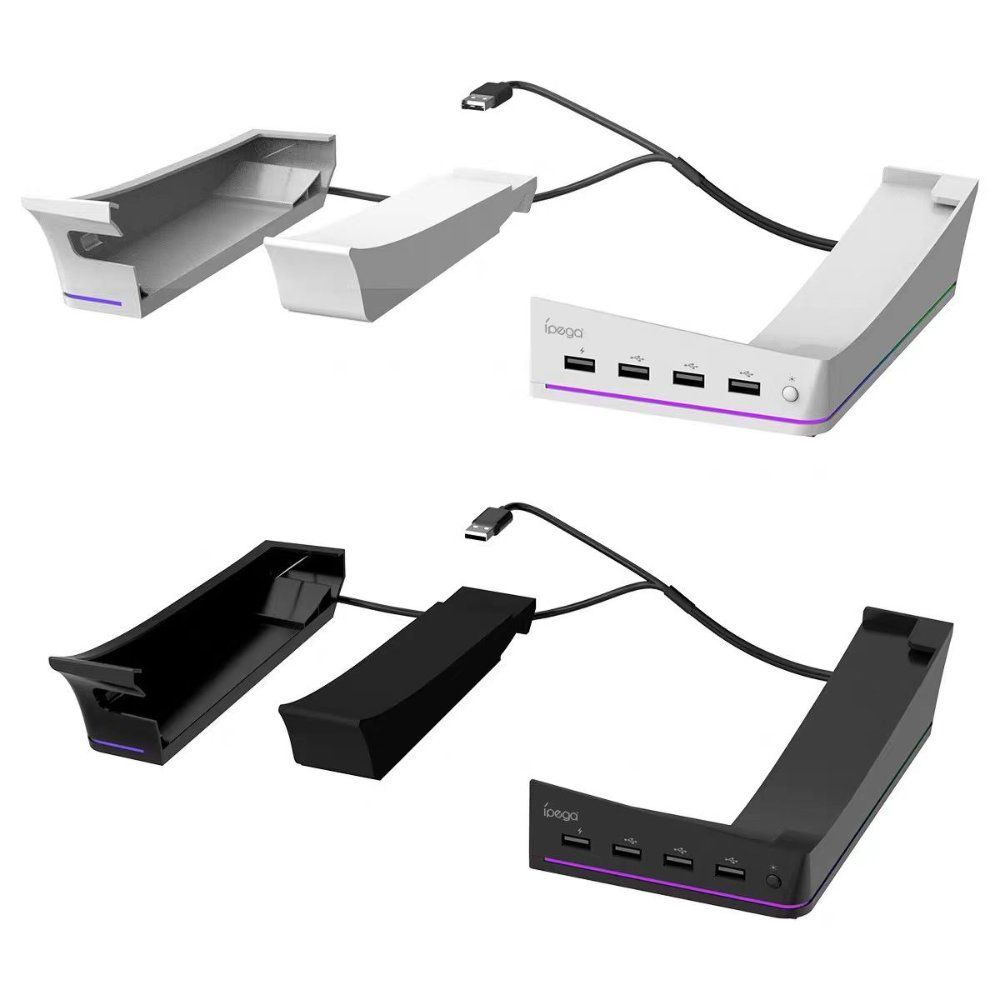 플스5 프로 수평 거치대 디지털 버전 RGB 라이트 USB 확장 스탠드 - 상세 이미지 3