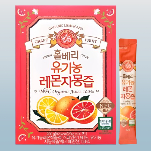 홀베리 유기농 레몬자몽즙 14포X3개 - 상세 이미지 2