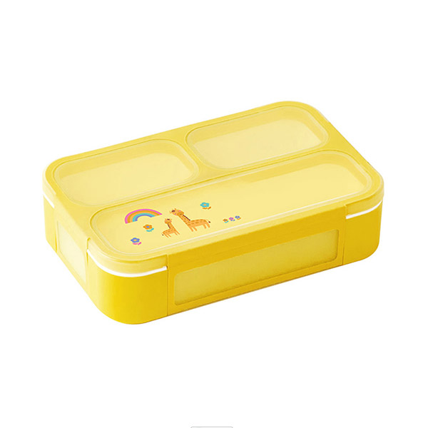 슬림 밀폐형 어린이 도시락통540ml 기린 옐로우 블루 택1 찬합 세트 1단도시락 직장인 - 상세 이미지 2