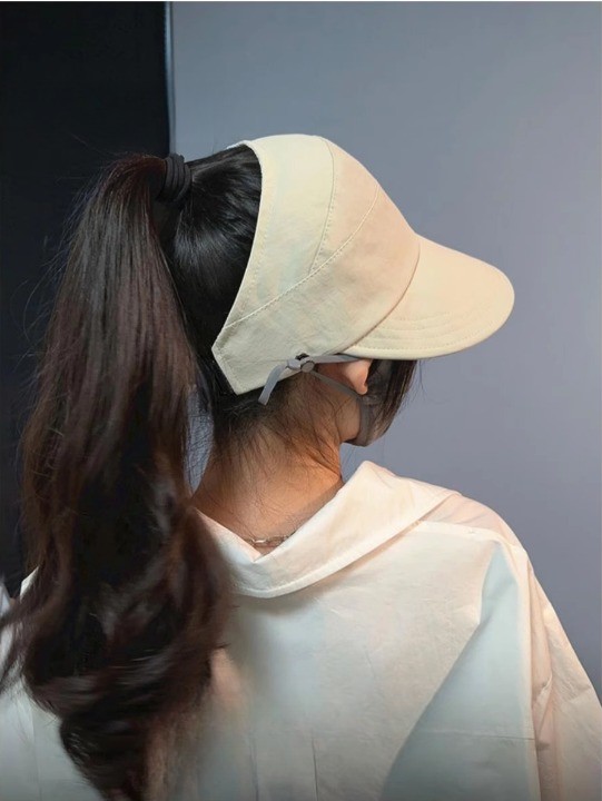 [자외선꼼짝마]로제티카 자외선차단 포니테일 똥머리 챙넓은 선캡 모자 - 상세 이미지 4