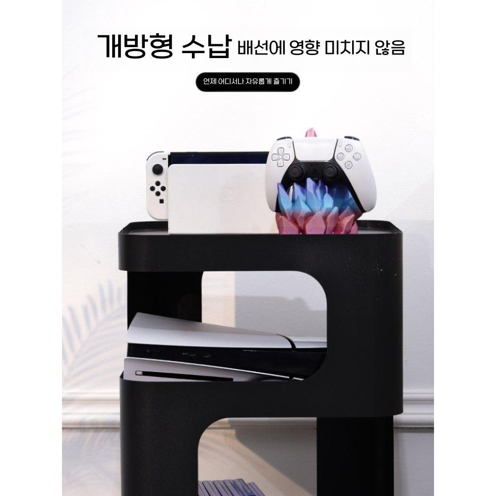 플스5 프로 수납장 캐비닛 보관함 콘솔 보관 선반 다기능 탁자 - 상세 이미지 5
