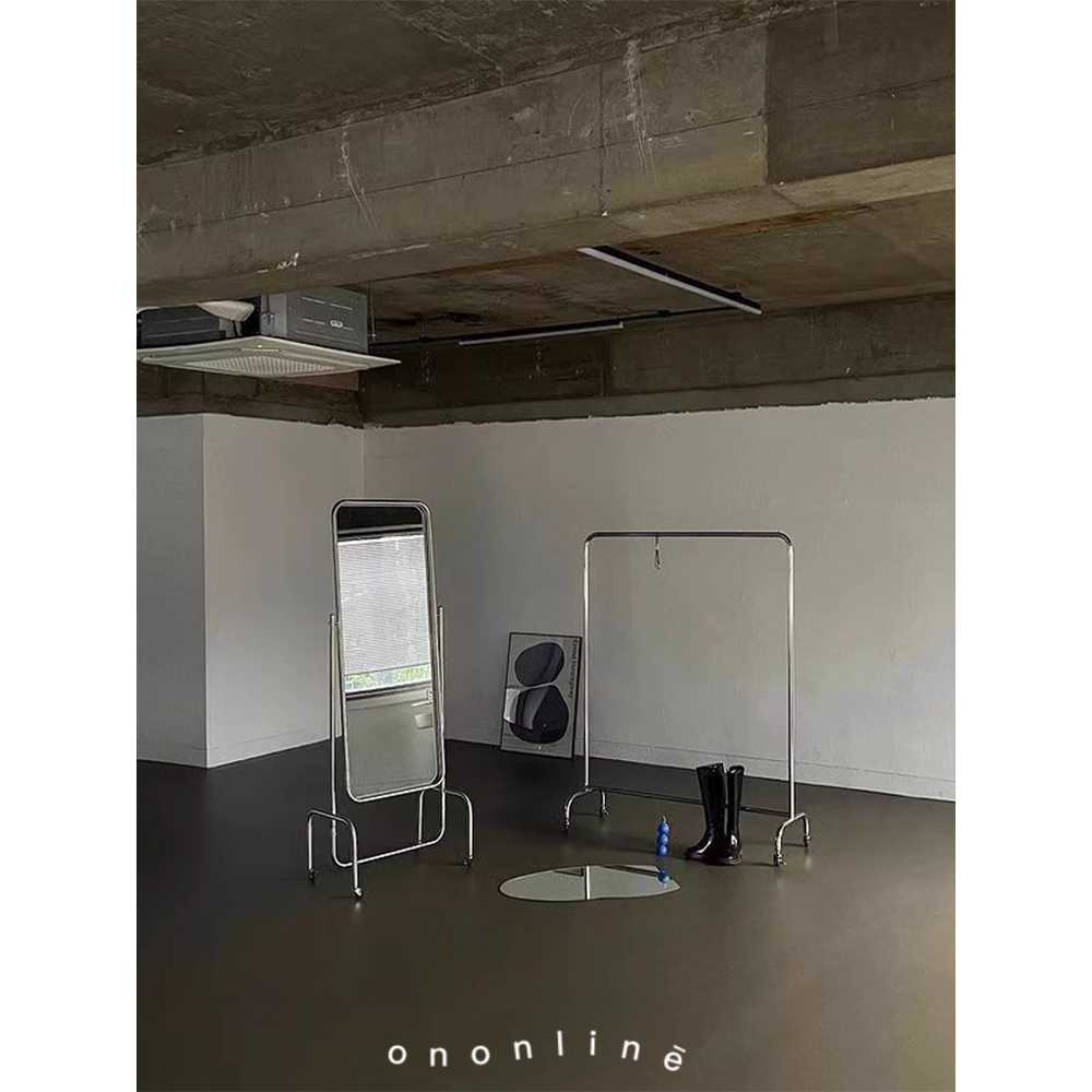 스테인리스 이동피팅거울 침실 슬림 은경 매장 럭셔리 - 상세 이미지 4